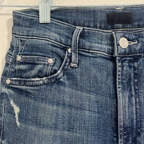 Mother Denim The Insider Crop Fray in Homebound Jeans Straight Leg Jeans Size 26 - Picture 9 of 16